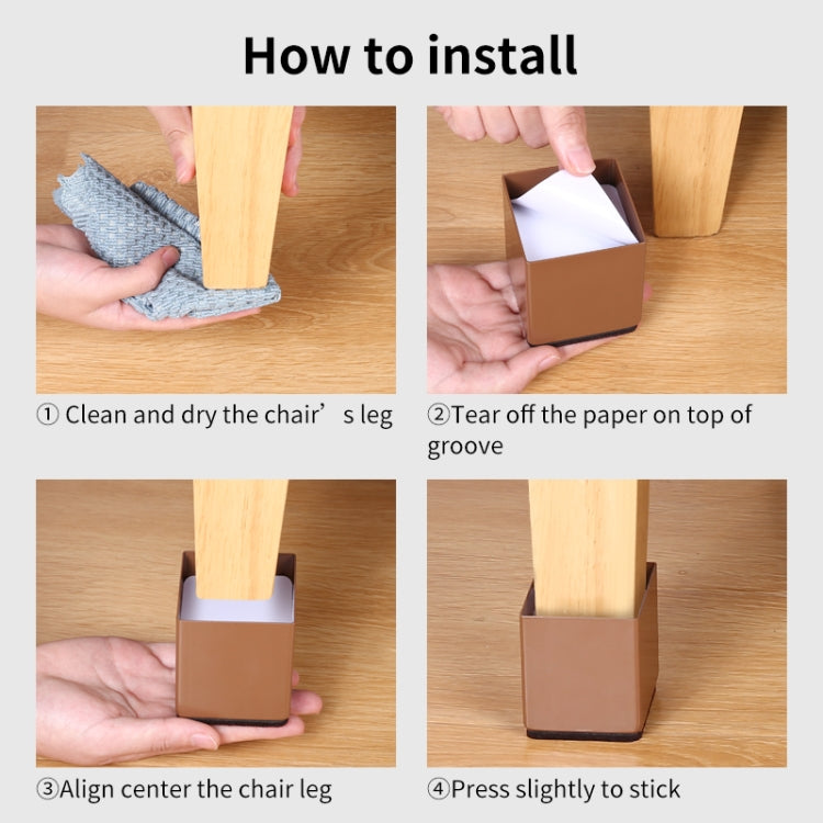 2pcs/set Furniture Carbon Steel Wraparound Heightening Foot Pad, Style: Square 6x10cm (Black)