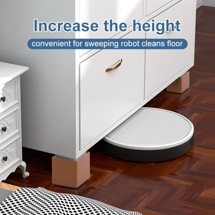 2pcs/set Furniture Carbon Steel Wraparound Heightening Foot Pad, Style: Square 6x10cm (Brown)