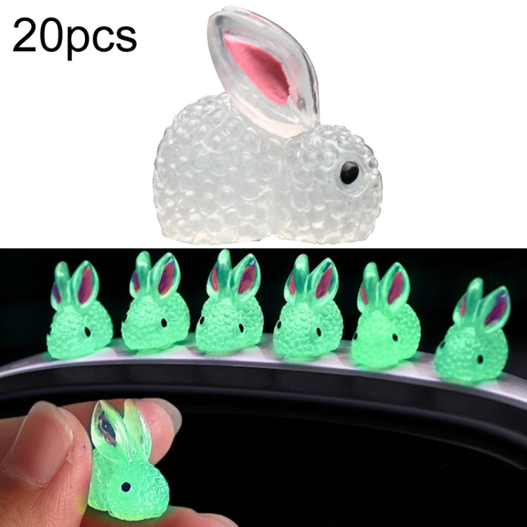 20pcs Large Car Luminous Rabbit Ornament Car Interior Decoration Supplies