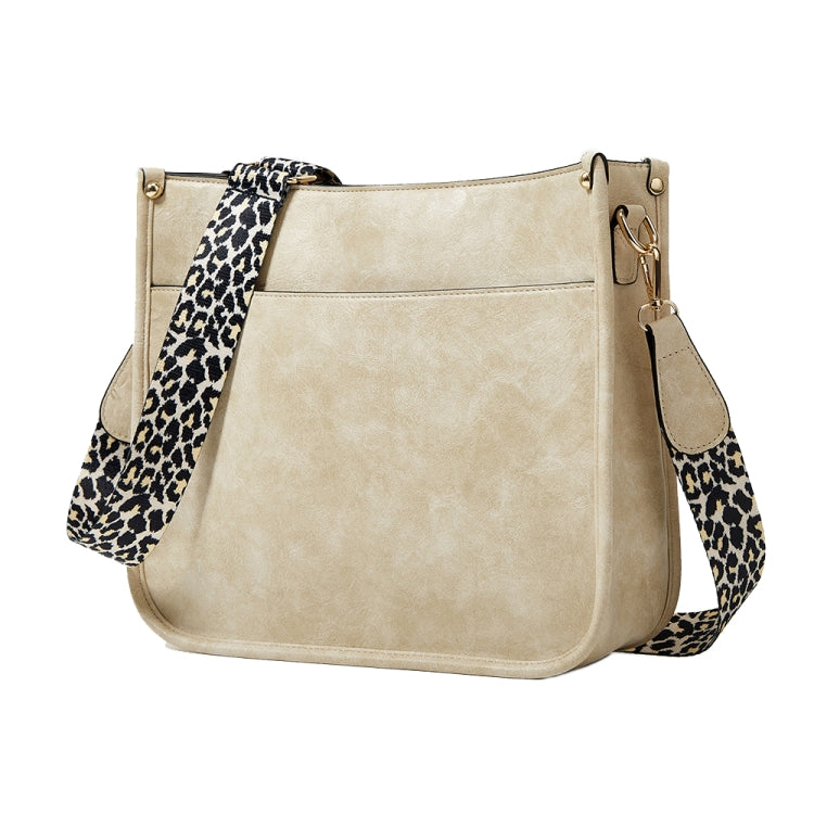 013 Leopard Strap PU Leather Single-shoulder Waterproof Crossbody Tote Bag