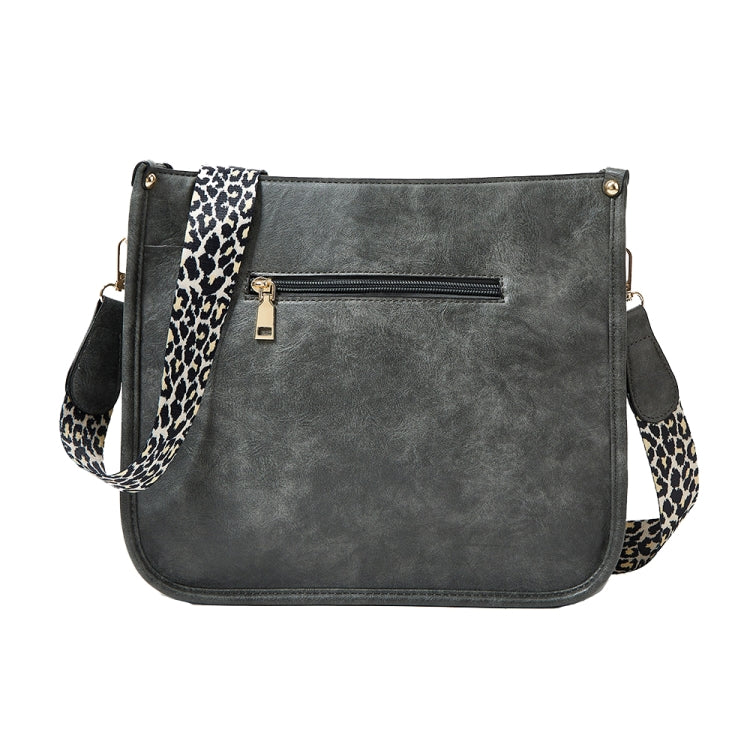 013 Leopard Strap PU Leather Single-shoulder Waterproof Crossbody Tote Bag