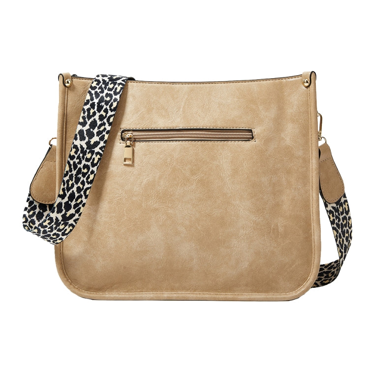 013 Leopard Strap PU Leather Single-shoulder Waterproof Crossbody Tote Bag