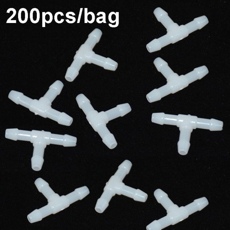 200pcs/bag Universal Car Spray Hose Connector Connection Tube Plastic Snap, Style: T Type