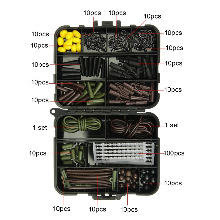 272pcs/set Fish Hook Swivel Fishing Accessories Set Fishing Gear