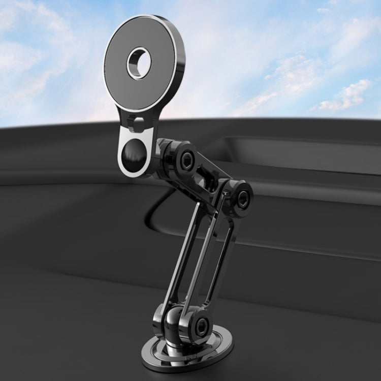 Car Desktop Folding Magnetic Suction Stretch Live Mobile Phone Holder(Black)