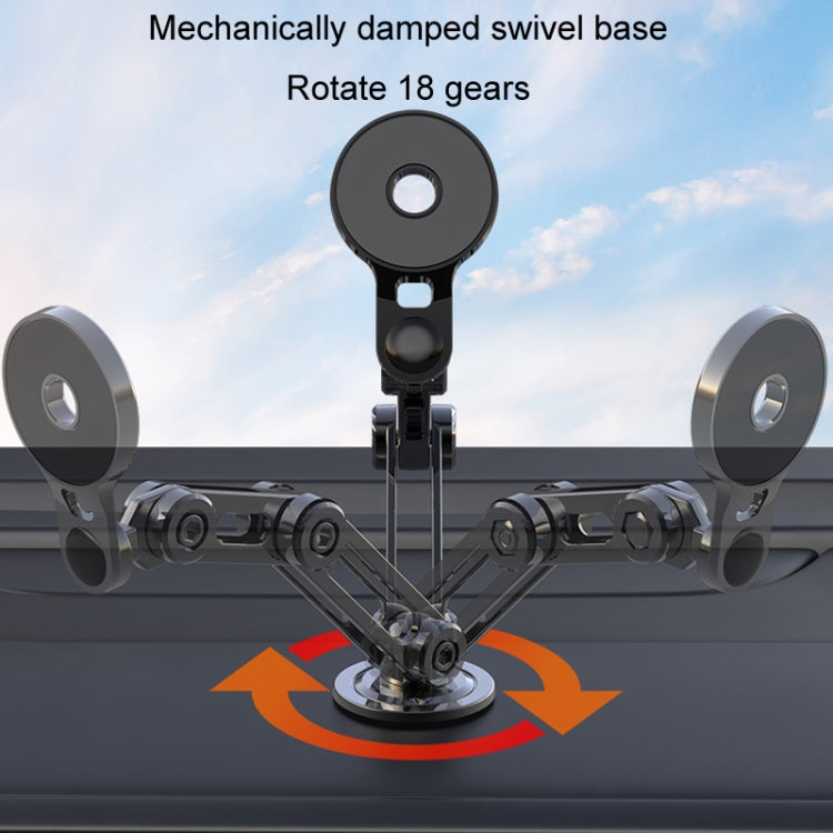 Car Desktop Folding Magnetic Suction Stretch Live Mobile Phone Holder(Black)