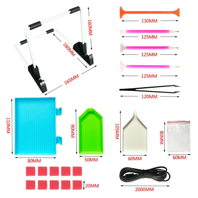 33pcs/set H-ZS4 DIY Diamond Painting Tools Kit Drill Pen Handmade Lighting Board Combination Kit