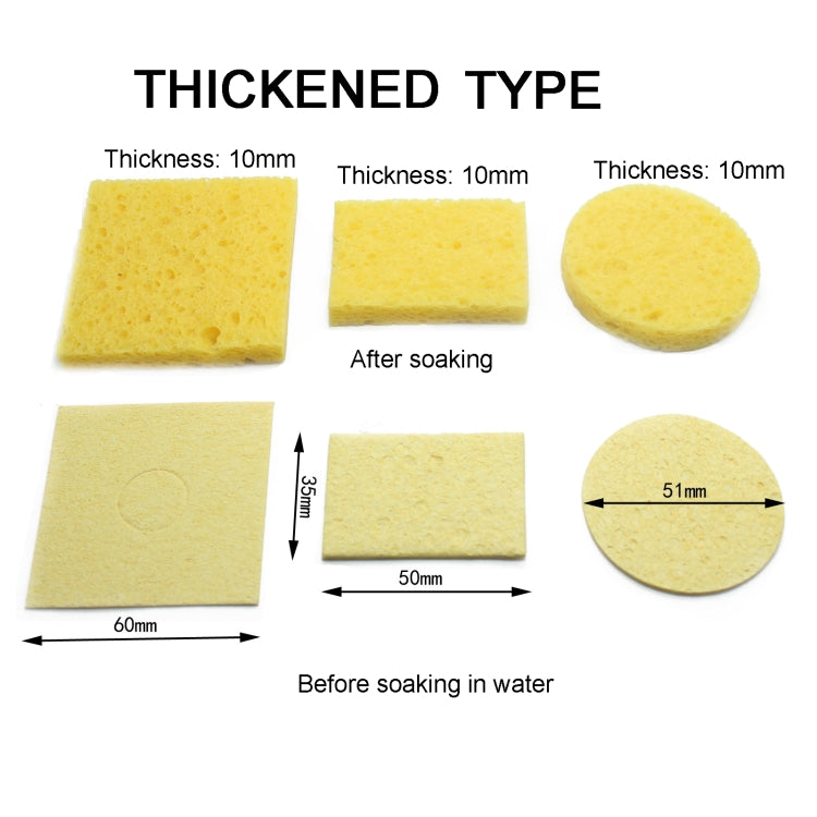 High Temperature Resistant Soldering Iron Cleaning Cotton Wood Pulp Sponge,Spec: Thickened Round 5.1cm
