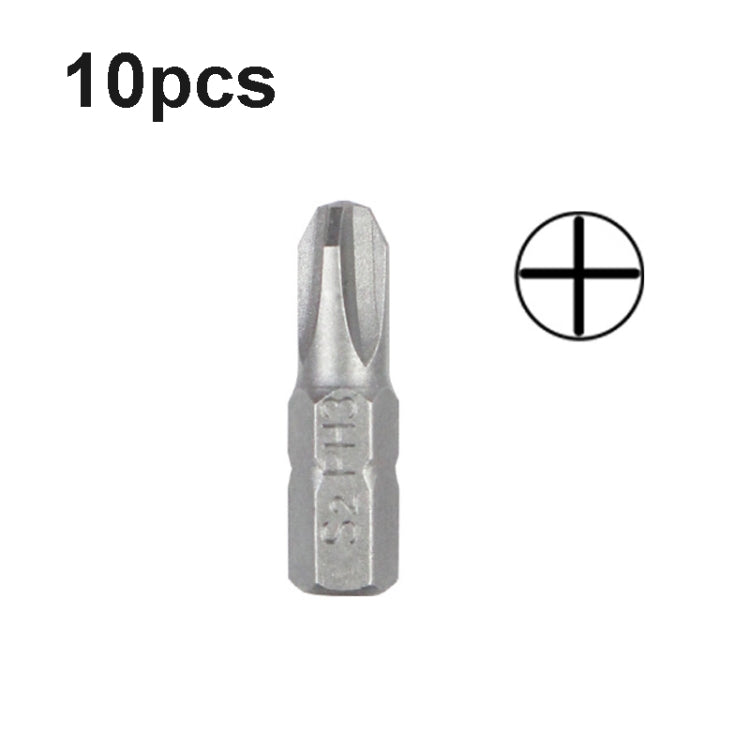 10pcs Electric Screwdriver Short Batch Head Strong Magnetic Driver Head, Series: Phillips PH3