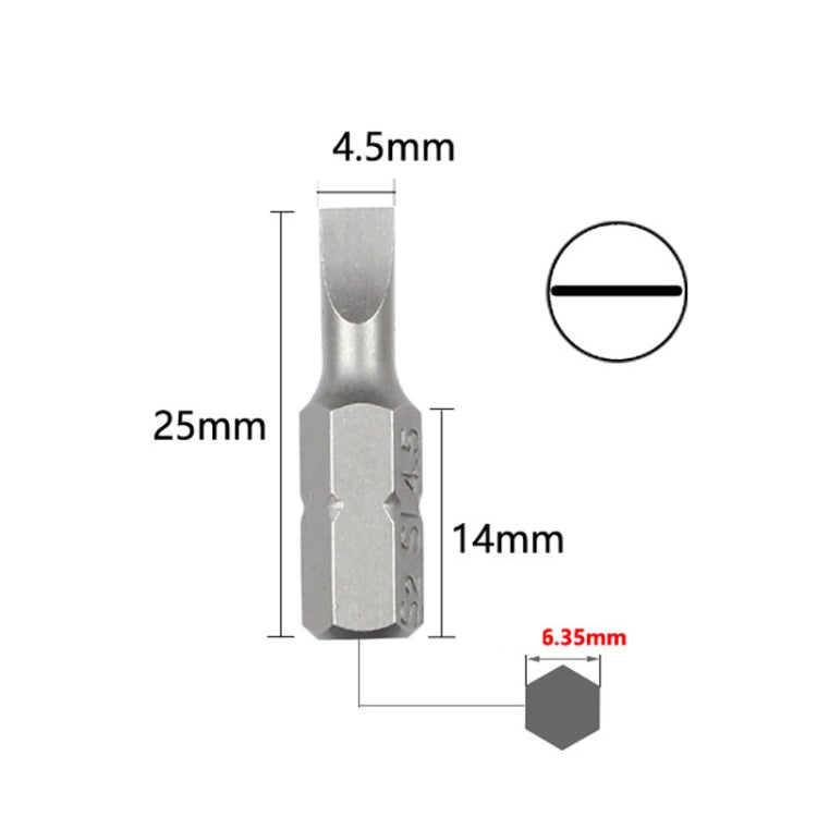 10pcs Electric Screwdriver Short Batch Head Strong Magnetic Driver Head, Series: Straight SL4.5