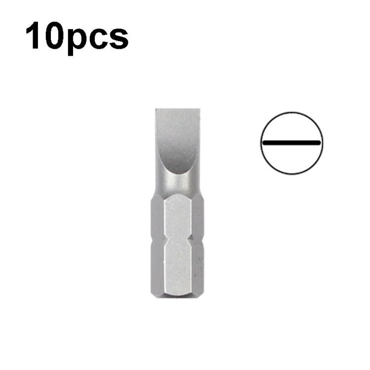 10pcs Electric Screwdriver Short Batch Head Strong Magnetic Driver Head, Series: Straight SL6