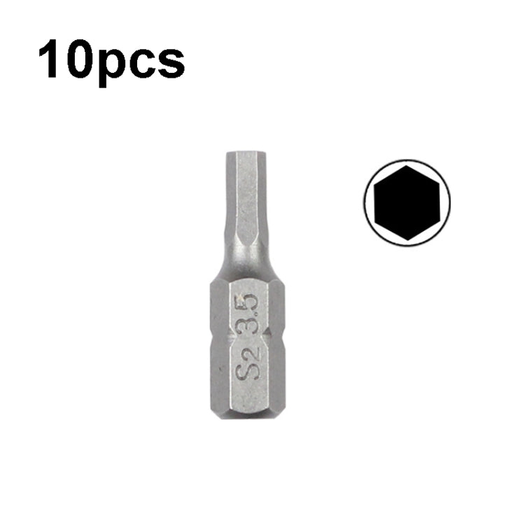 10pcs Electric Screwdriver Short Batch Head Strong Magnetic Driver Head, Series: Hexagon S3.5