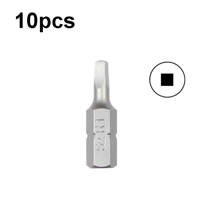 10pcs Electric Screwdriver Short Batch Head Strong Magnetic Driver Head, Series: Square R1