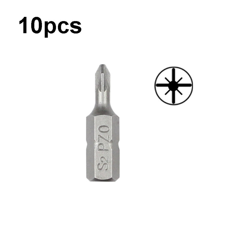 10pcs Electric Screwdriver Short Batch Head Strong Magnetic Driver Head, Series: Pozidriv PZ0