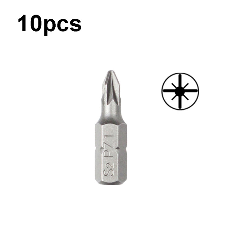 10pcs Electric Screwdriver Short Batch Head Strong Magnetic Driver Head, Series: Pozidriv PZ1