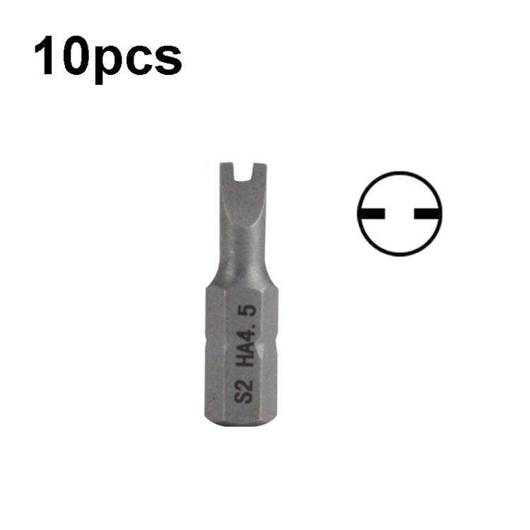 10pcs Electric Screwdriver Short Batch Head Strong Magnetic Driver Head, Series: U Shape HA4.5