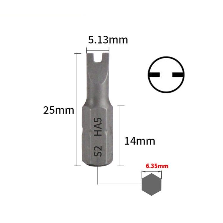 10pcs Electric Screwdriver Short Batch Head Strong Magnetic Driver Head, Series: U Shape HA5