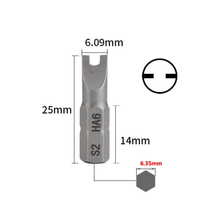 10pcs Electric Screwdriver Short Batch Head Strong Magnetic Driver Head, Series: U Shape HA6