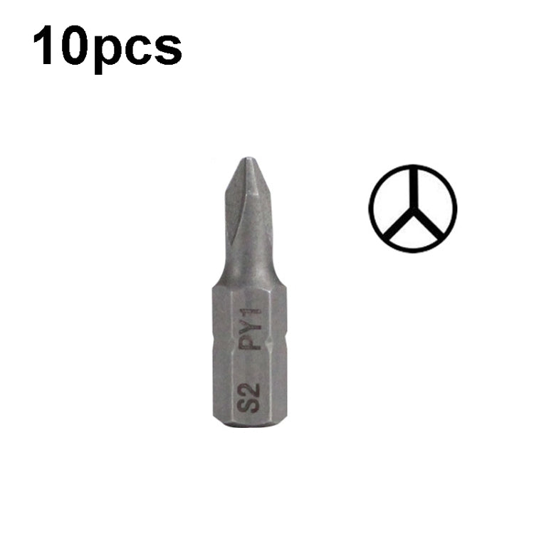 10pcs Electric Screwdriver Short Batch Head Strong Magnetic Driver Head, Series: Y Shape PY1