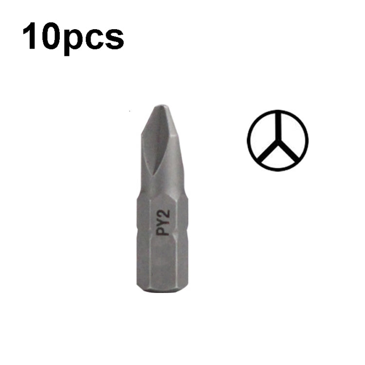 10pcs Electric Screwdriver Short Batch Head Strong Magnetic Driver Head, Series: Y Shape PY2