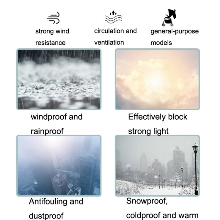 Universal Stroller Windshield and Warm Cover Dinosaur World U Type Zipper Rain Cover