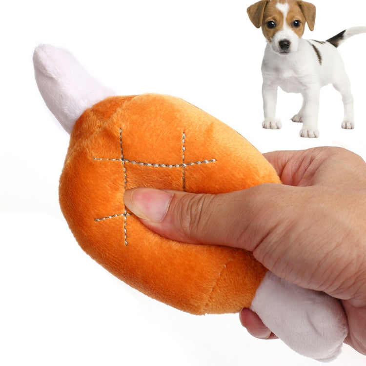 2pcs Bone Chicken Drumstick Plush Toys Sounding Pet Toys(20cm)