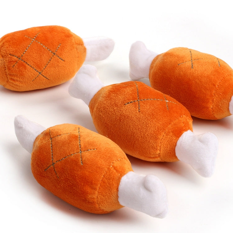 2pcs Bone Chicken Drumstick Plush Toys Sounding Pet Toys(20cm)