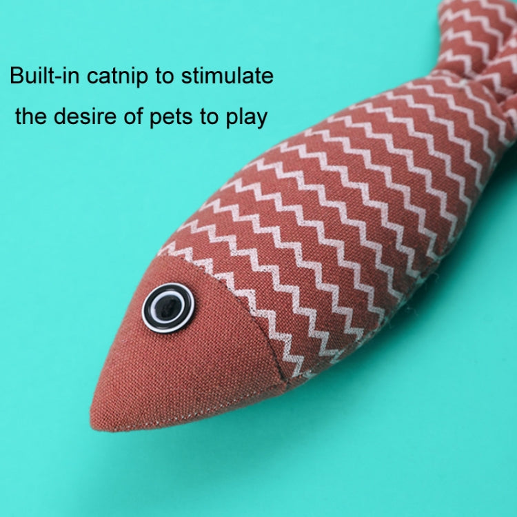 2pcs Linen Teasing Cat Fish Pillow Pet Bite Toys, Size: 21x9x5cm