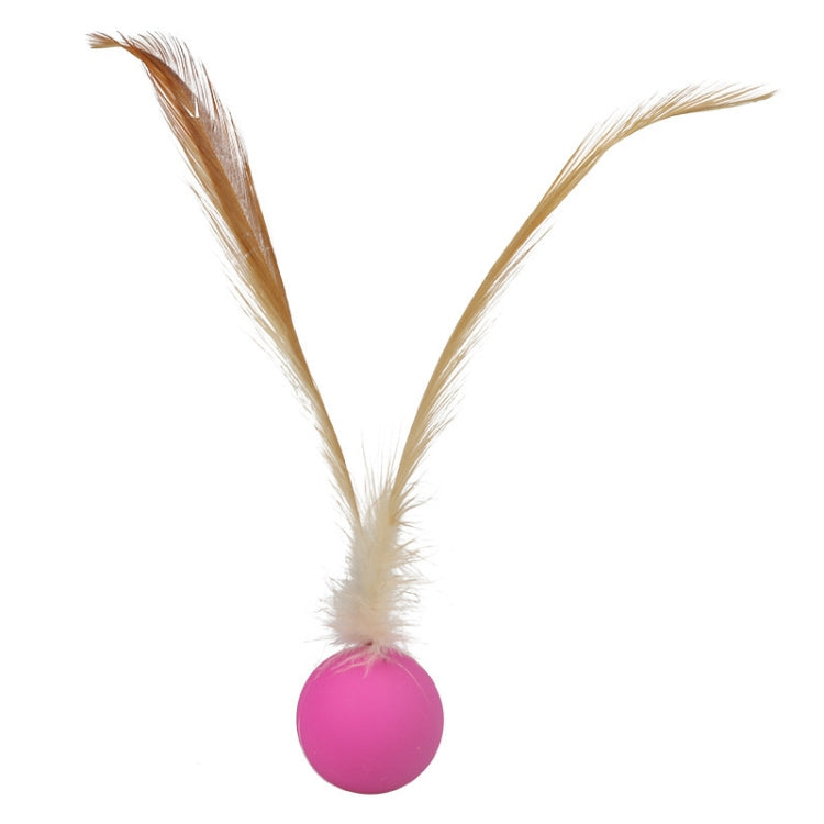 5pcs Elastic Ball Feather Cat Teaser Stick High Elastic Cat Toy