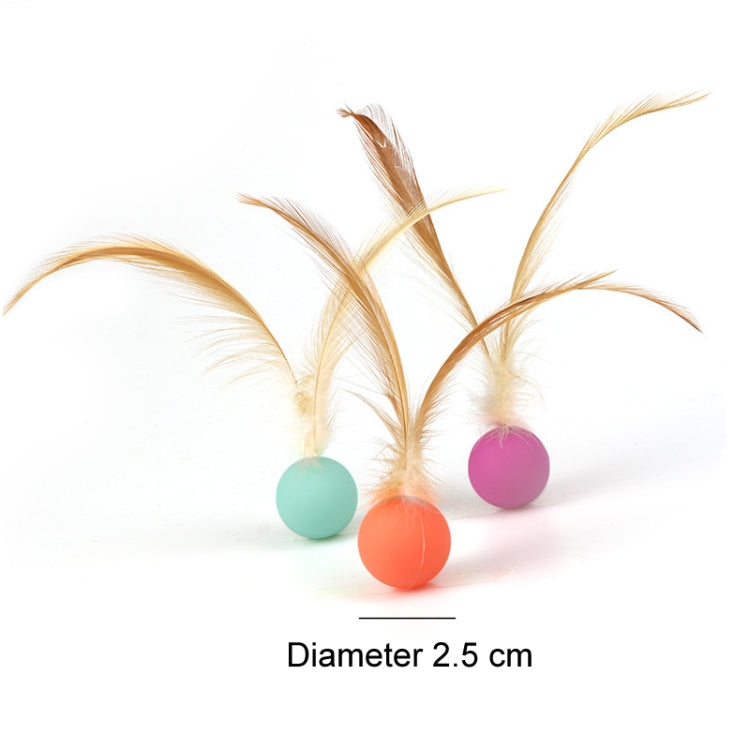 5pcs Elastic Ball Feather Cat Teaser Stick High Elastic Cat Toy