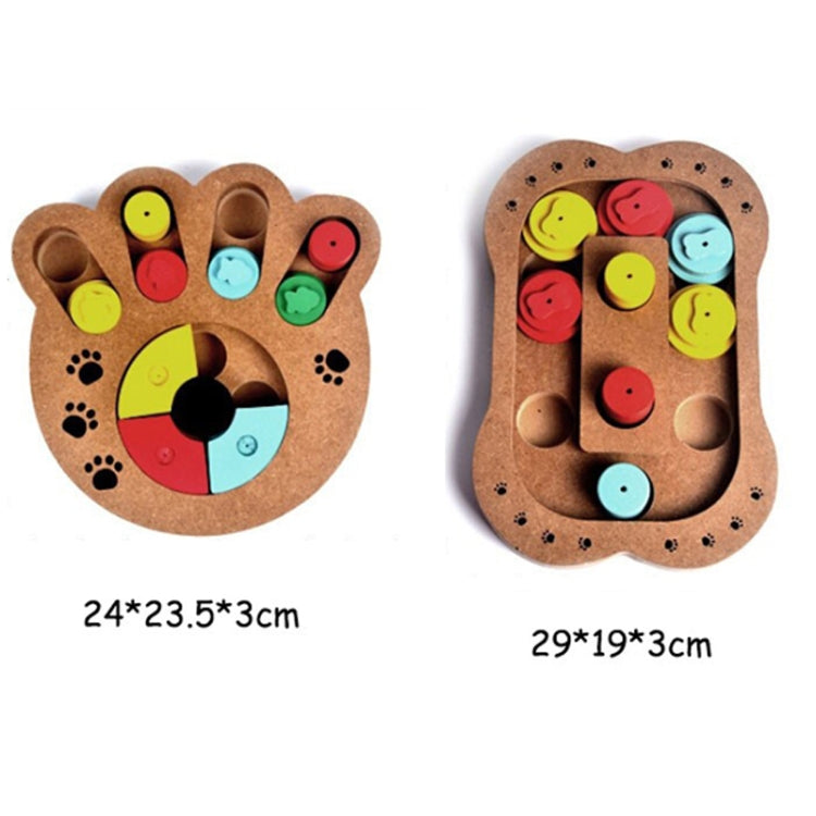 Pet Dog Feeding Multifunctional Educational Wooden Toy, Color: Paw Print