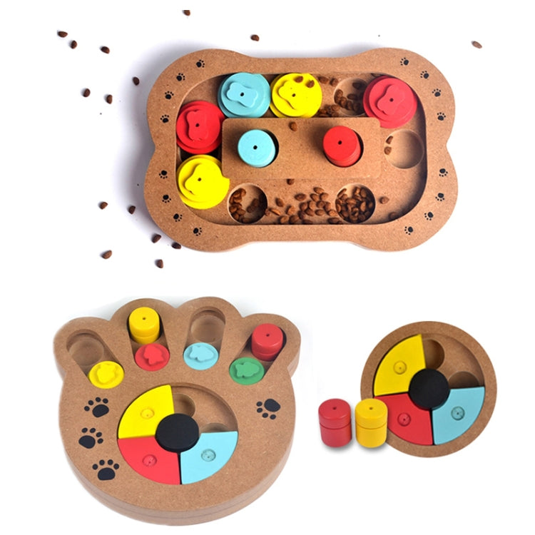 Pet Dog Feeding Multifunctional Educational Wooden Toy, Color: Paw Print