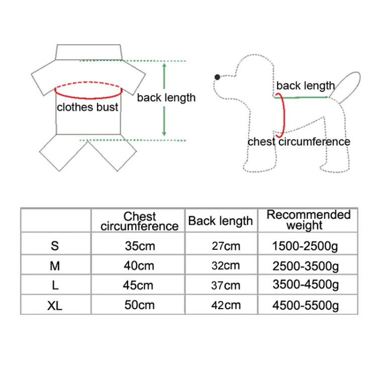 All-inclusive Pet Four-leg One-piece Outdoor Waterproof Raincoat, Size: