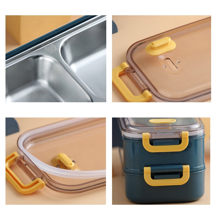 Large Capacity Refillable 304 Stainless Steel Insulated Lunch Box, Specification: 800ml (Blue)