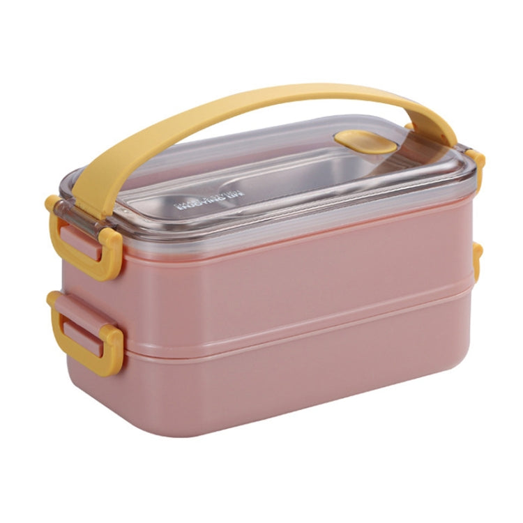 Large Capacity Refillable 304 Stainless Steel Insulated Lunch Box, Specification: 1.6L (Pink)