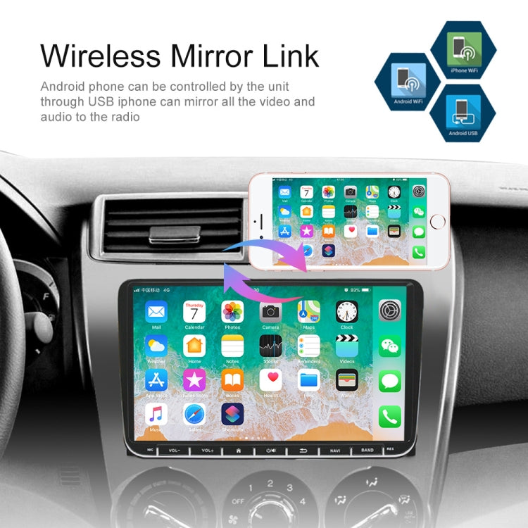 A2743 For Volkswagen 1+16G 9-inch Central Control Large Screen With Carplay Car Android10.0 Navigator Player, Style: Standard+8Lights Camera