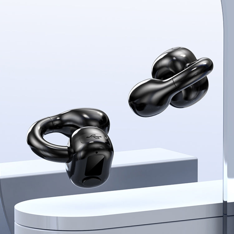 M10 IPX5 Waterproof Ear Clip Bluetooth Earphones, Style: Doble Black
