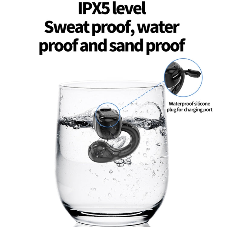 M10 IPX5 Waterproof Ear Clip Bluetooth Earphones, Style: Doble Black