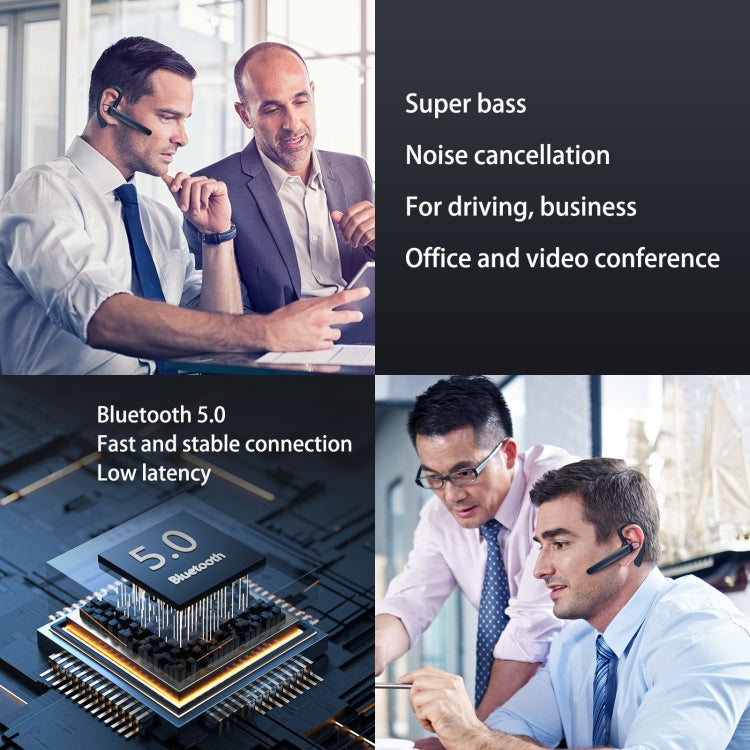 AIR5 Single-ear Business Stereo Rotatable Bluetooth Earphone(Black)