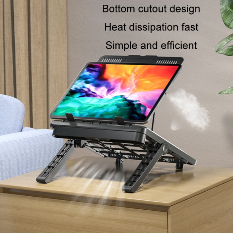 Multifunctional Folding Laptop Desktop Heat Dissipation Heightening Bracket(Black)