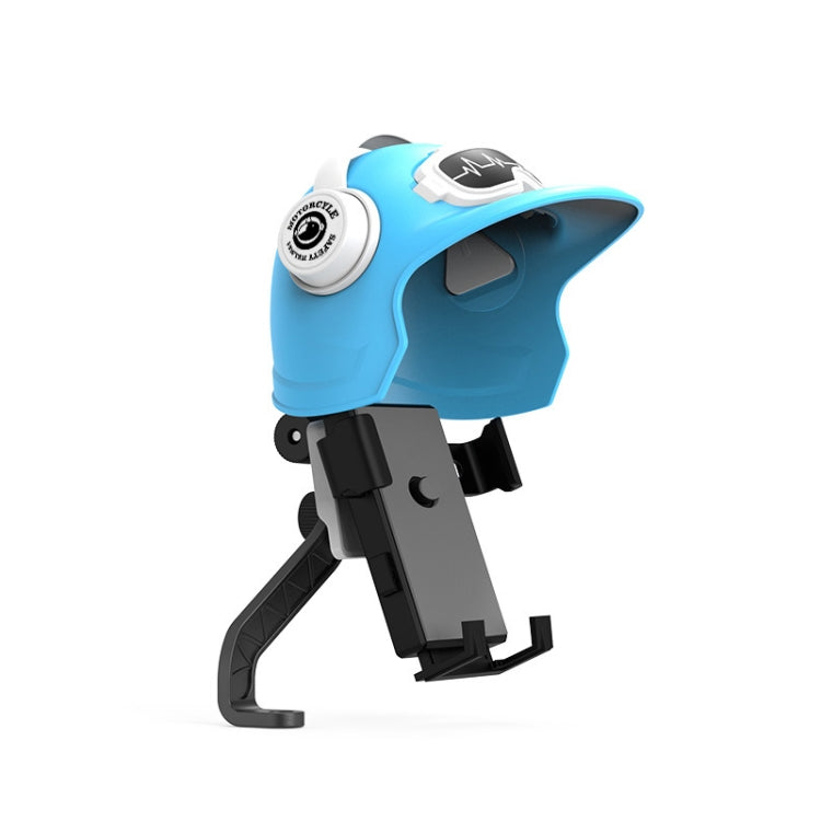 Small Helmet Sunscreen Phone Stand Bracket Motorcycle Mobile Phone Holder,Spec: Rearview Mirror Blue