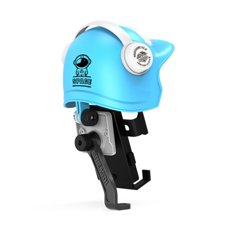 Small Helmet Sunscreen Phone Stand Bracket Motorcycle Mobile Phone Holder,Spec: Rearview Mirror Blue