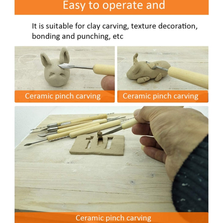 11pcs/set 11pcs/set Soft Clay DIY Wooden Knife Tools