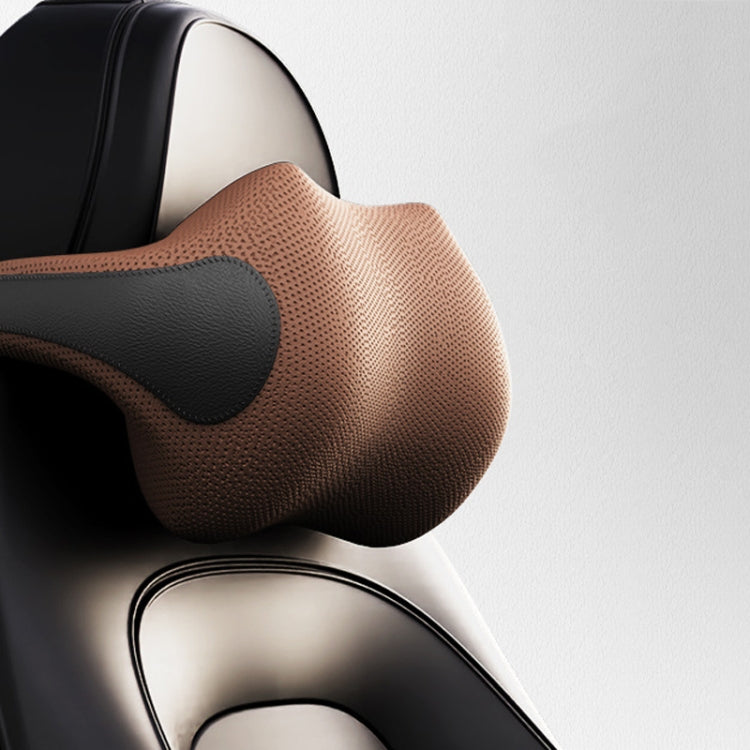 SR-09 Car Neck Pillow Memory Foam Lumbar Support, Style: Ordinary Headrest (Brown)