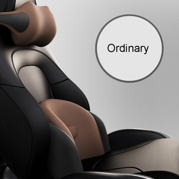 SR-09 Car Neck Pillow Memory Foam Lumbar Support, Style: Ordinary Headrest (Brown)