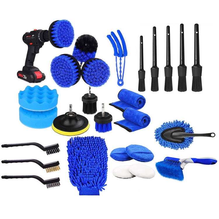 23pcs/set WRS-CS29 Car Wash Cleaning Brush Set Car Interior Crevice Cleaning Electric Drill Brush
