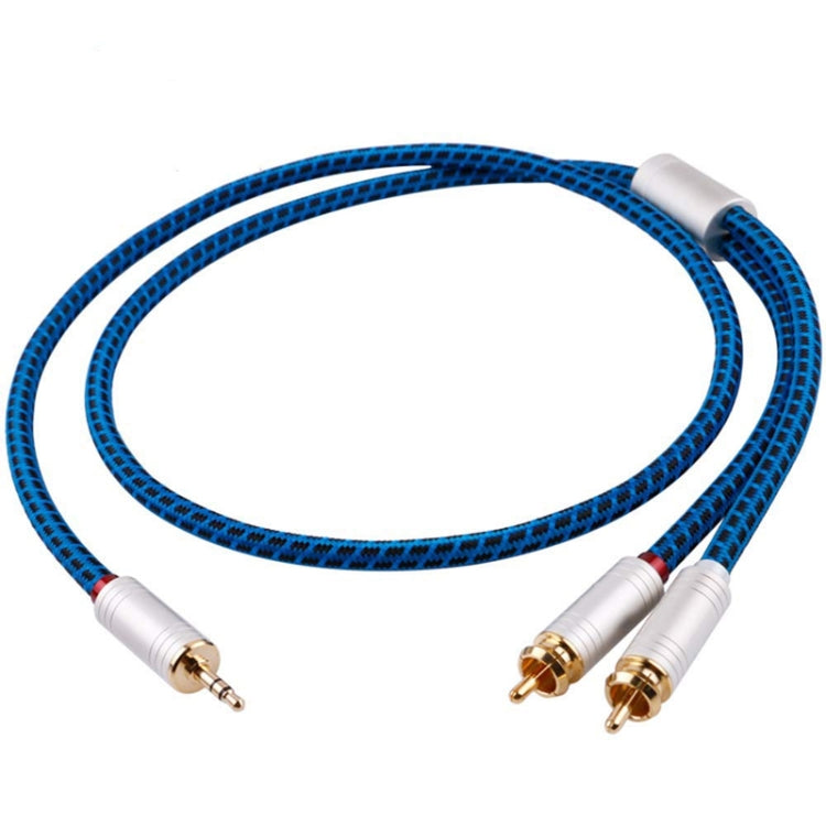 2m Gold Plated 3.5mm Jack to 2 x RCA Male Stereo Audio Cable(Pearl Silver)