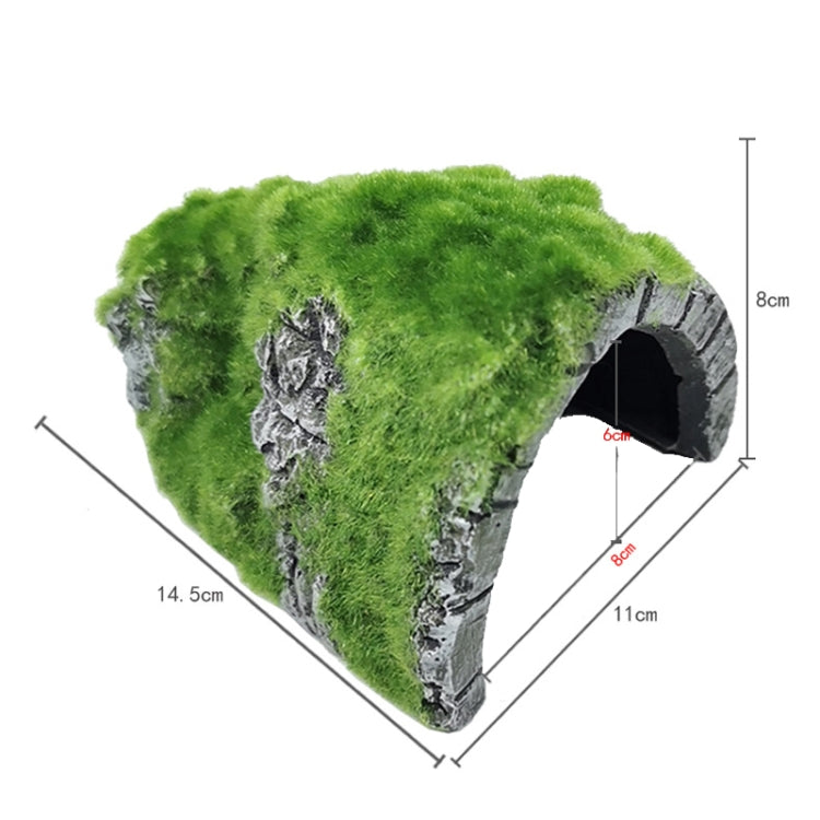 ZR7662 Flocked Caple Box Turtle Hiding Nest Moss Cave Turtle Cave Sunbed
