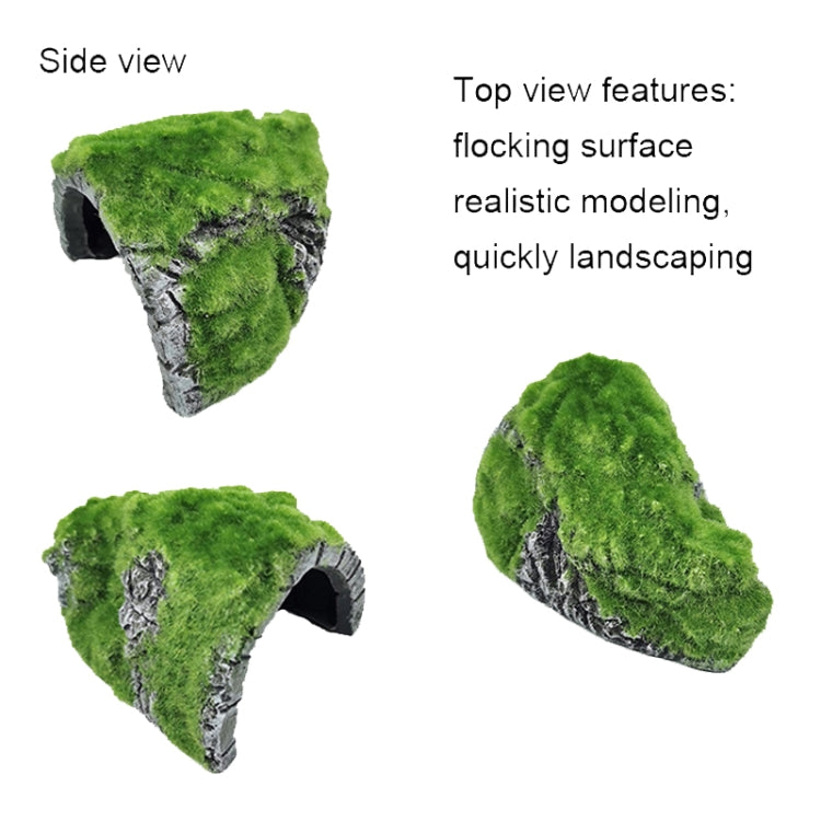 ZR7662 Flocked Caple Box Turtle Hiding Nest Moss Cave Turtle Cave Sunbed