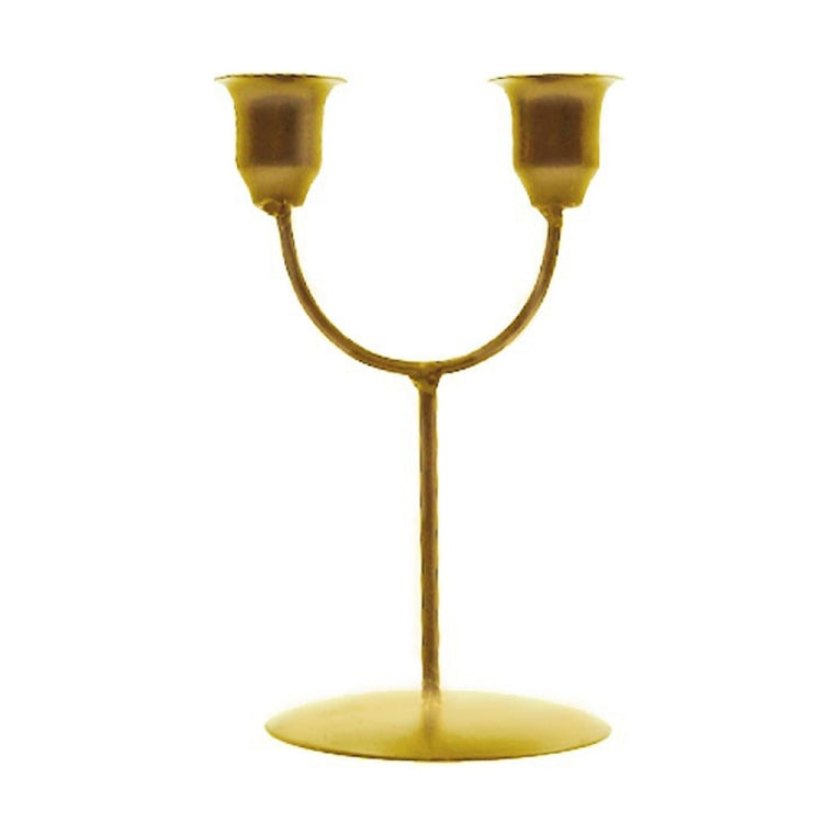 Y-shaped Gold 2pcs U-shaped Iron Candle Holder Home Dinner Romantic Candle Holder Ornament